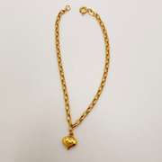 14kt Solid Yellow Gold Heart Bracelet