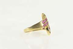 14K Yellow Gold 2.00 Ctw Natural Ruby Tiered Channel Bypass Ring