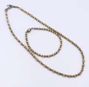 Vintage Sterling Silver Beaded Necklace w Matching Bracelet
