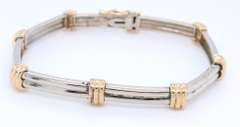 Gorgeous Two Tone Gold Station Bracelet