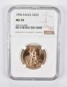 MS70 1996 $25 American Gold Eagle 1/2 Oz. .999 Fine Gold NGC