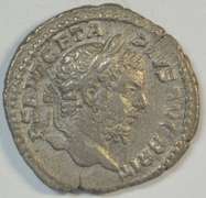 Original near Mint Roman Silver Denarius of Geta, 198-209 AD