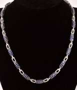 Fantastic Tanzanite and CZ Necklace in Sterling Silver