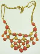 Gold Tone Signed Monet Bubble Y-Necklace