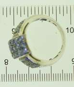 Sterling Silver Wide blue Crystal Ring