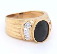 Favorite Yellow Gold Blue Sapphire and Diamond Ring