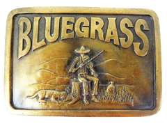 Great Vintage Bluegrass Brass Belt Buckle