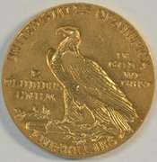 Rare key date 1911-S US $5 Indian Gold Piece in Choice AU.