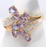 Attractive Yellow Gold Tanzanite and Diamond Ring