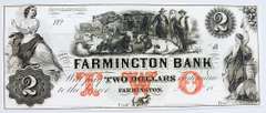 Superb Crisp 1800's $2 Farmington Bank Of New Hampshire!