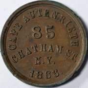 1863 Cafe Auterieth NY City Civil War Store Card.