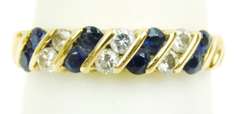 Superb 14K Vintage Sapphires & Diamonds Band, 6.25