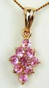 Rose Gold over Sterling Pink Sapphire Necklace