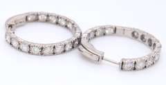 Dazzling White Gold 2cts inside out Hoop Earrings with LGL Cert