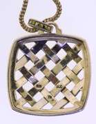 Sterling Silver Black Spinel Woven Pendant With Italian Snake Chain