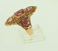 Sterling Silver Large Pink Topaz Ring
