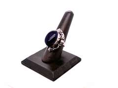 Oval Cut Purple Glass Ring in Tibetan Silver
