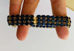 14kt Yellow Gold & Blue Sapphire Bracelet- 43.0 Carats!