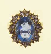 Sterling Silver Large Oval Tanzanite Ring