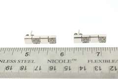 Irresistible Platinum Rectangular Diamonds Dangle Earrings