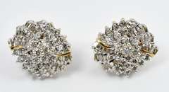 Flashy Diamond Cluster Earrings