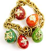 Enameled & Jeweled Egg Charm Bracelet