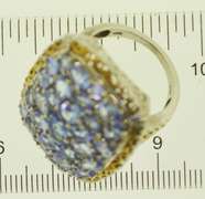 Sterling Silver Purple Stone Cluster Ring