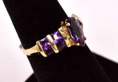Dazzling Amethyst Ring in 14K Yellow Gold