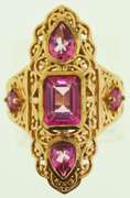 Sterling Silver Large Pink Topaz Ring