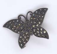 Vintage Sterling Silver Marcasite Butterfly Brooch