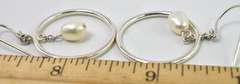Sterling Silver Hoop Earrings With Pearls
