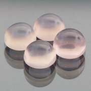 Glowing! 9.72ct powder pink Rose Quartz cabochon set