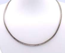 Vintage Italian Sterling Silver Omega Necklace