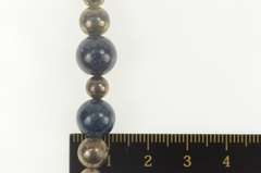 Sterling Silver Sodalite Sphere Ball Beaded Chain Necklace