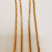 14kt Solid Yellow Gold Byzantine Chain Necklace