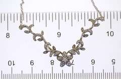 Sterling Silver Floral Diamond Necklace