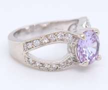 Sterling Silver Purple Cubic Zirconia Ring