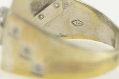 14K Yellow Gold Diamond Squared Medusa Greek Myth Ring