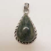 Beautiful Natural Gemstone Silver Pendant