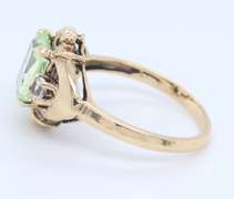 Fabulous Yellow Gold Green and Clear Topaz Cocktail Ring