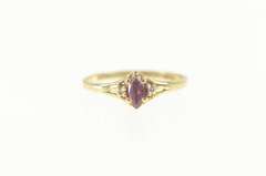 14K Yellow Gold Marquise Ruby Diamond Accent Engagement Ring