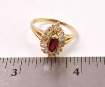 Immaculate Ruby and Diamond Ring in 14K Yellow Gold