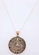 Graceful Yellow Gold I Love you More and More Every Hour Pendant on Chain