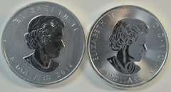 Superb Canada 2014 Arctic Fox & 2016 White Falcon Gem BU 1.5 oz pure Silver coins