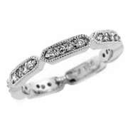 Sterling Silver CZ Antique Eternity Ring