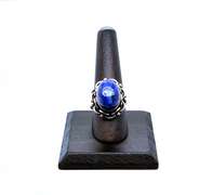 Oval Lapiz Lazuli in Tibetan Silver Energy Ring