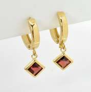 Sweet 14k Dangling Garnets Earring
