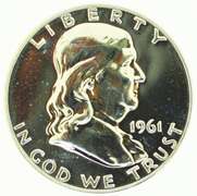 1961 Benjamin Franklin Half Dollar 50C US Coin
