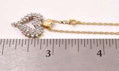 Gorgeous Diamond Set Heart Pendant Necklace in 14K Yellow Gold