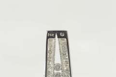 14K White Gold 0.27 Ctw Diamond Encrusted Split Bar Pendant